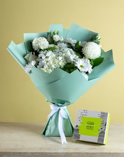 Show details for White Rose Luxe Bouquet With Pecan Picture of White Rose Luxe Bouquet With Pecan