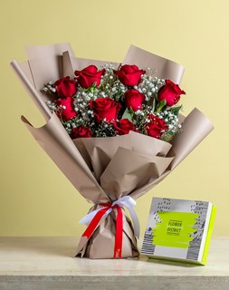 Show details for Red Rose & Caramel Delight Combo Picture of Red Rose & Caramel Delight Combo