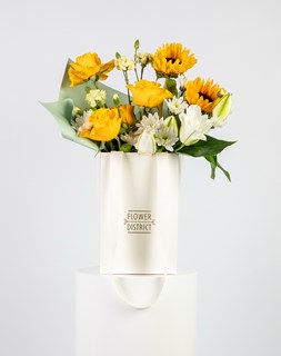 Show details for Yellow Rose & Sunflower Small Bag Arrangement Picture of Yellow Rose & Sunflower Small Bag Arrangement