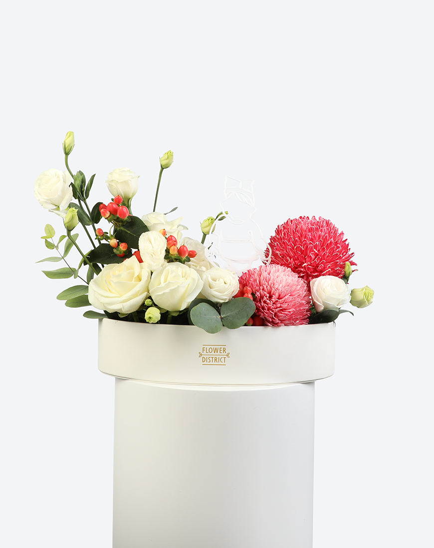 Baby Blossom Leather Tray Arrangement