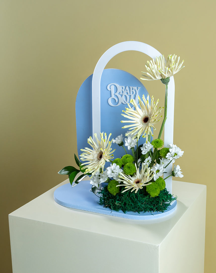 Baby Boy Gerbera Arch Stand - Image 2