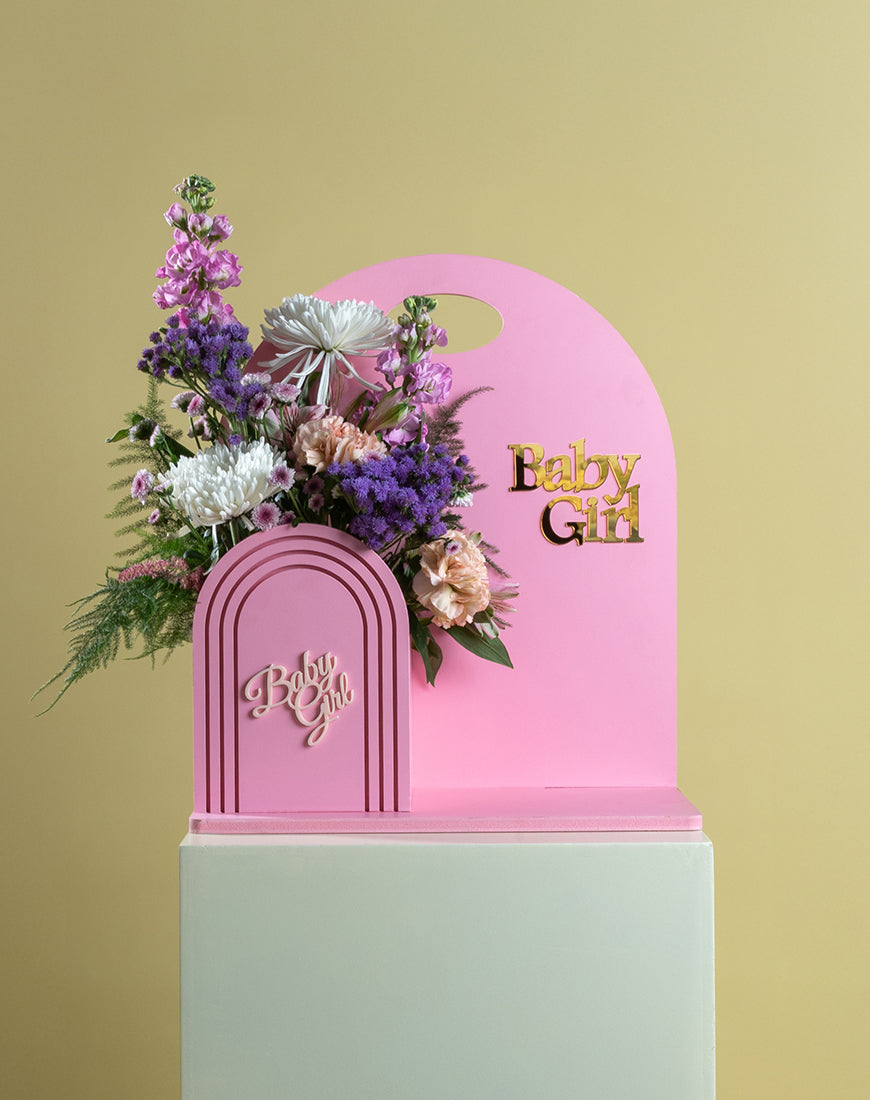 Baby Girl Arch Floral Arrangement