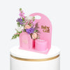 Baby Girl Pink Garden Basket with Cake