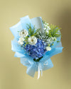 Blue Hydrangea & White Lisianthus Bouquet - Image 2