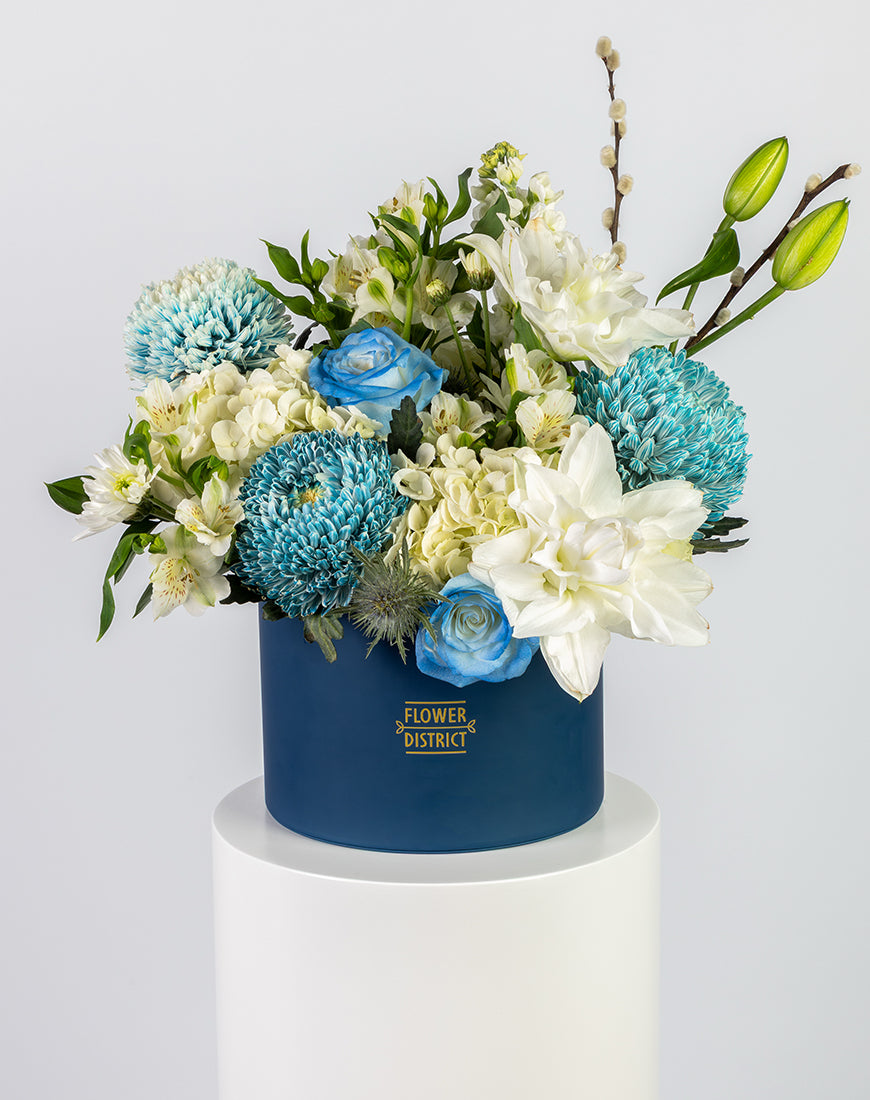 Blue & White Blooms Large Box Arrangement - Image 5