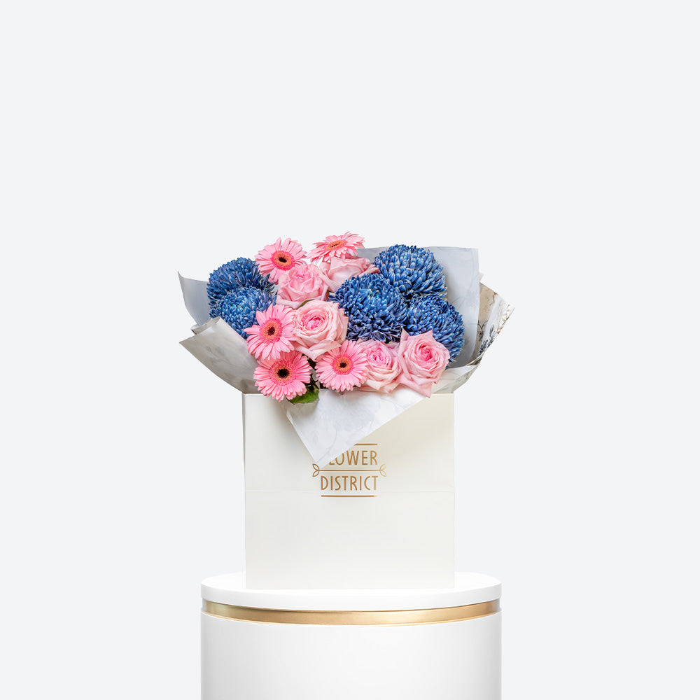Blush and Blue Bouquet