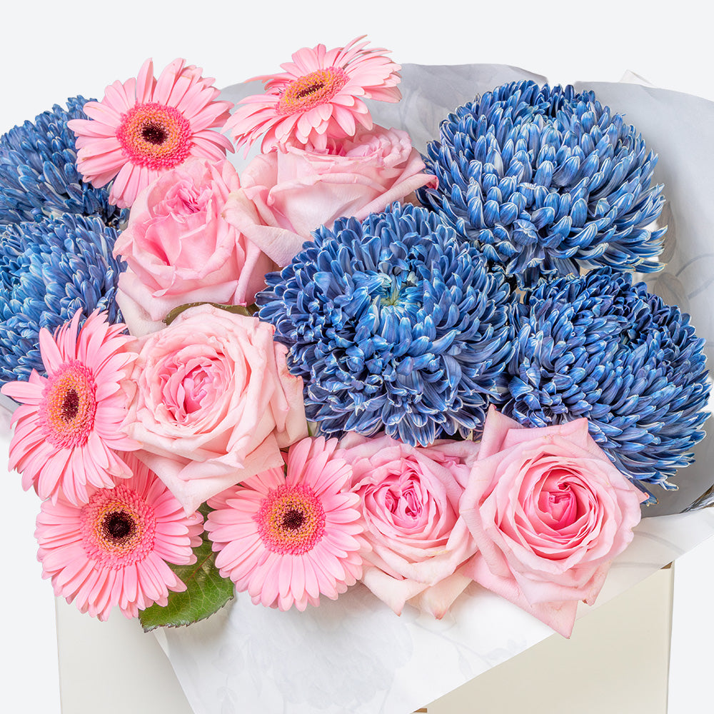 Blush and Blue Bouquet