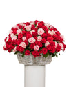 Blushing Paradise Extra Large Rose Basket Arrangement
