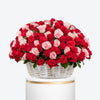Blushing Paradise Extra Large Rose Basket Arrangement