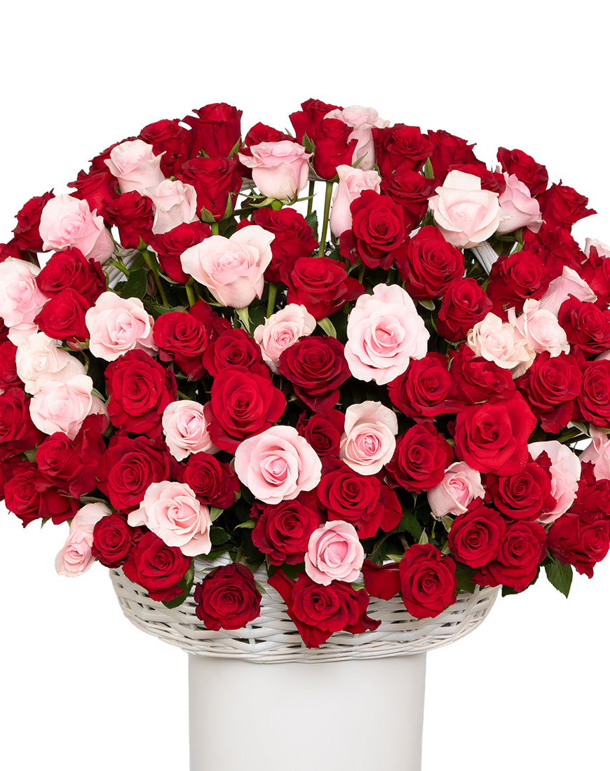 Blushing Paradise Extra Large Rose Basket Arrangement - Image 3