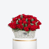 Crimson Dream Large Rose Basket Arrangement