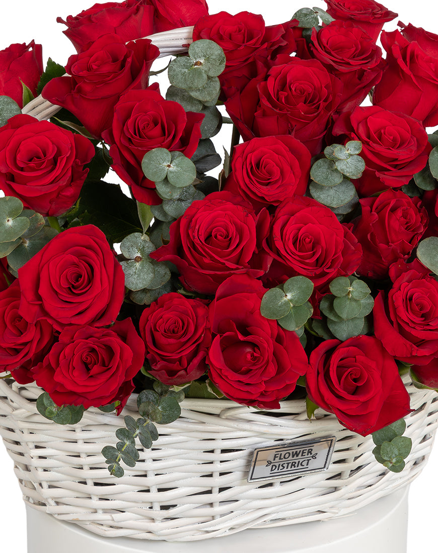 Crimson Dream Large Rose Basket Arrangement - Image 2