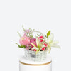 Elegant Lily & Peony Blush Basket