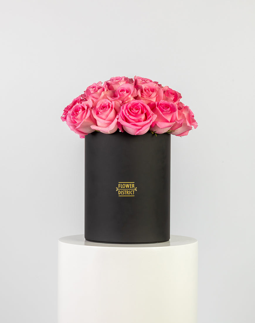 Elegant Pink Roses Medium Box Arrangement