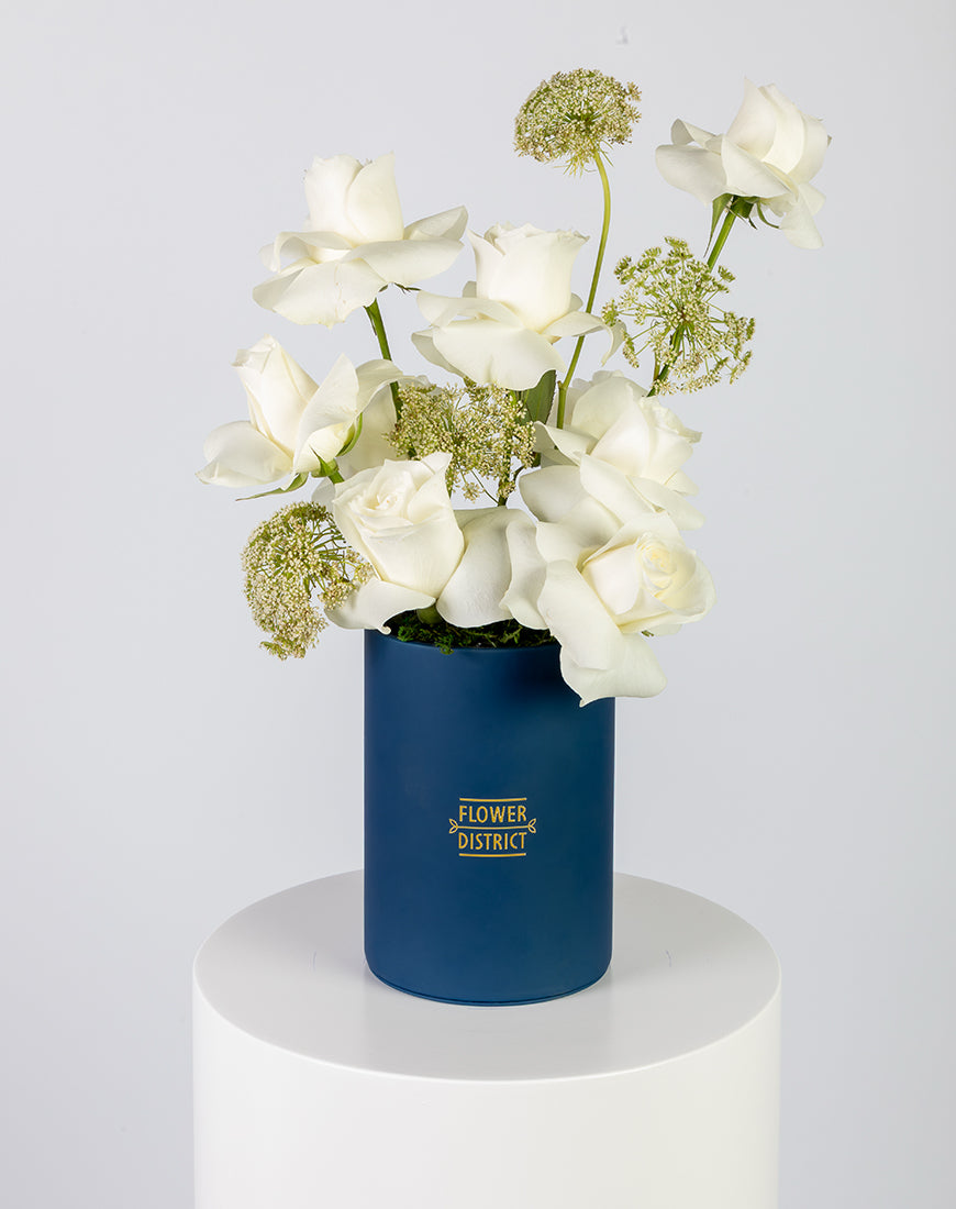 Elegant White Rose & Ammi Small Box Arrangement - Image 5