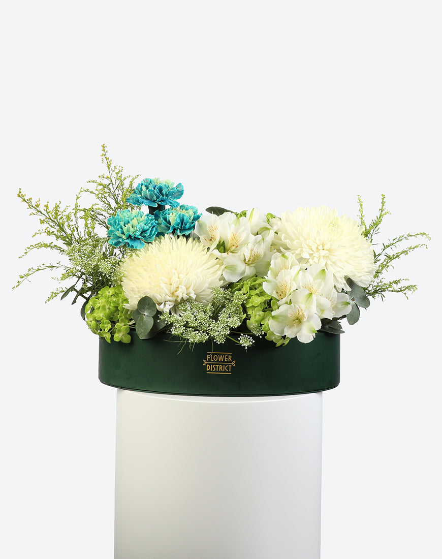 Emerald Glow Leather Tray Arrangement