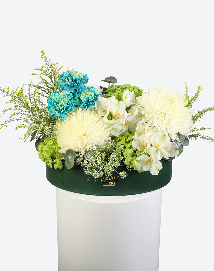 Emerald Glow Leather Tray Arrangement - Image 2