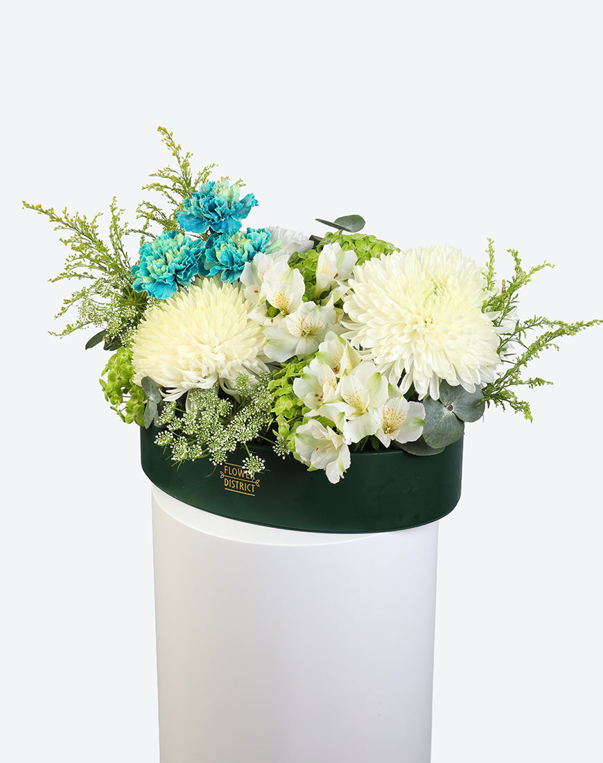 Emerald Glow Leather Tray Arrangement - Image 5