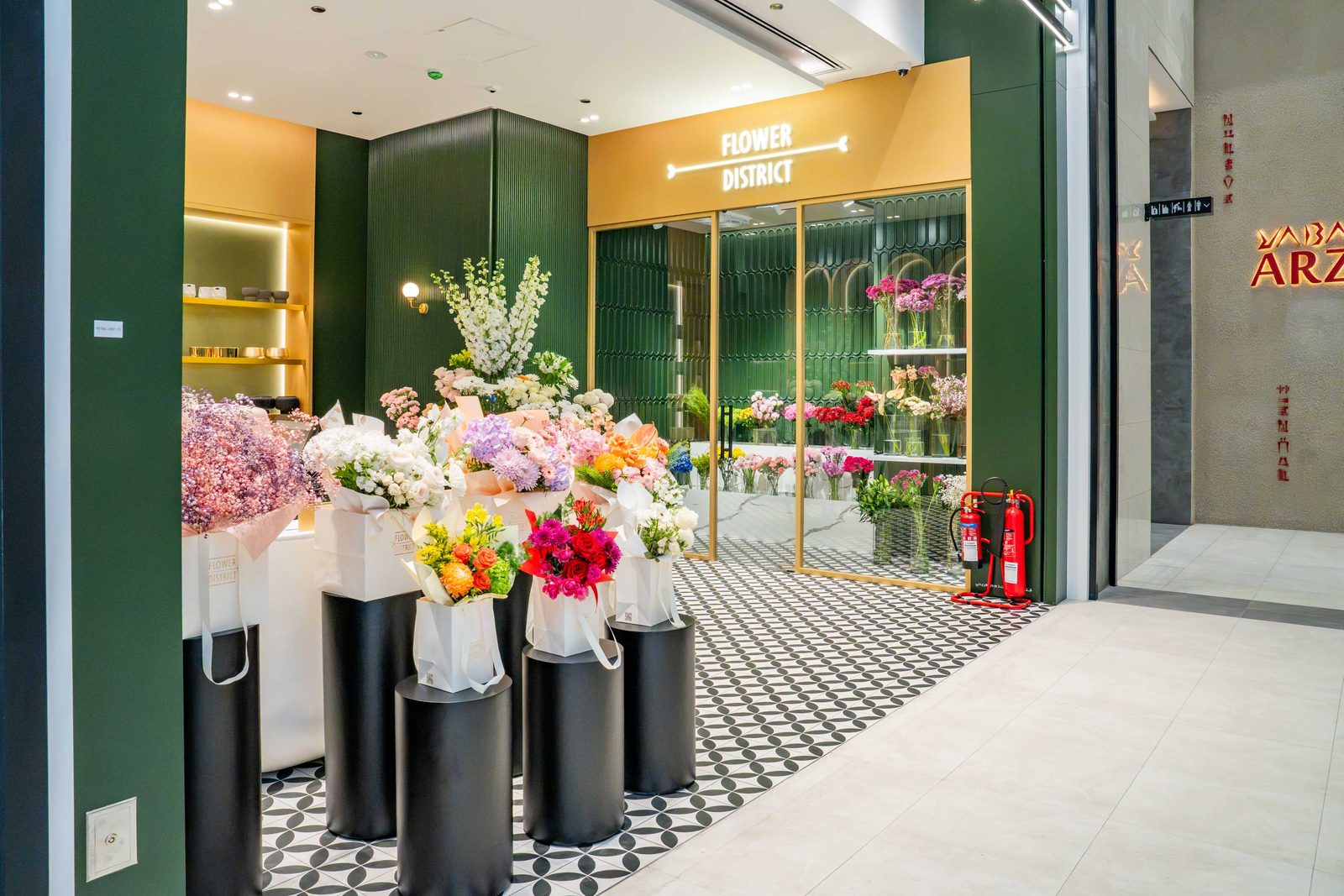 Inside the Flower District store