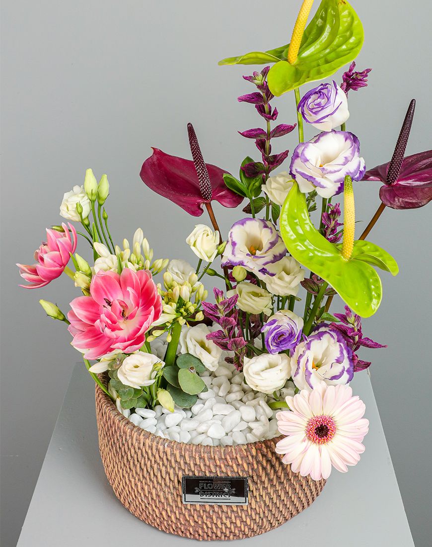 Eustoma Purple White Vase - Image 9