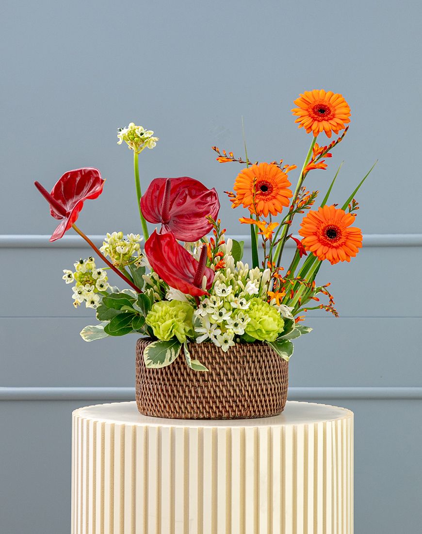 Gerbera Orange Vase - Image 3