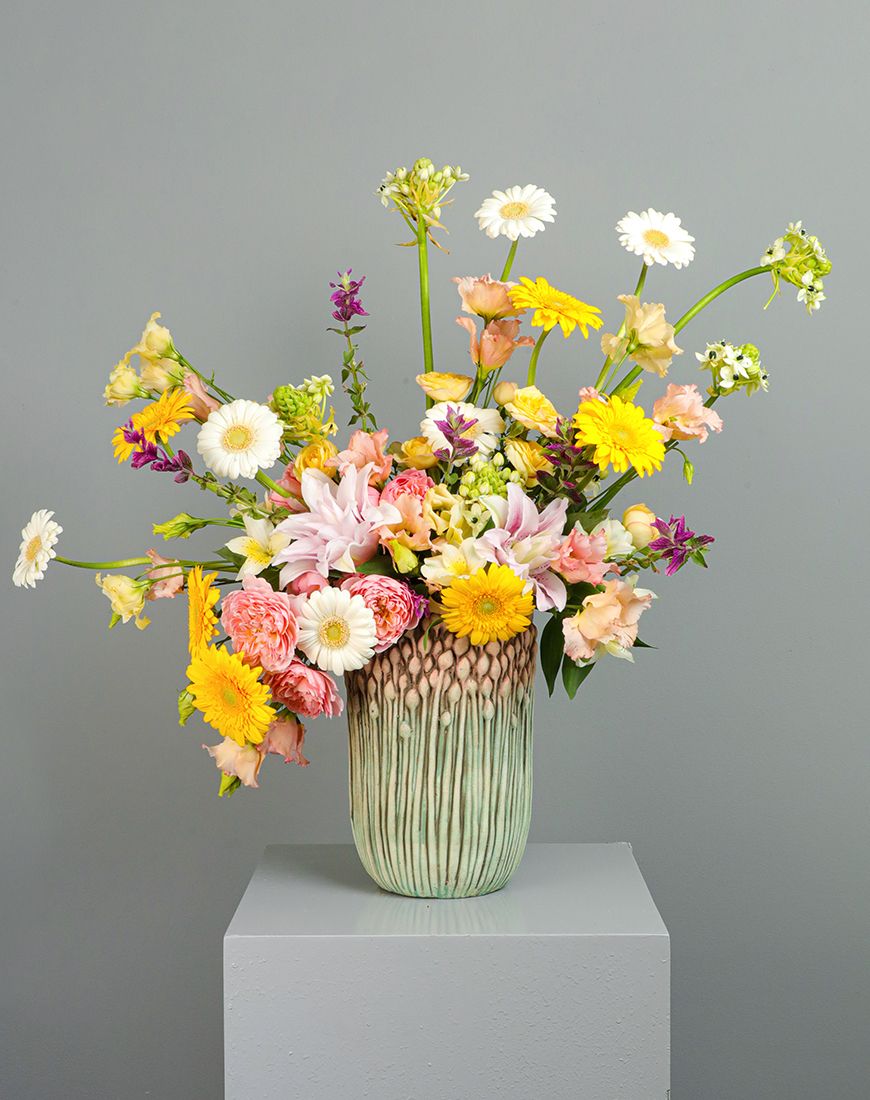 Gerbera White And Yellow Vase - Image 2