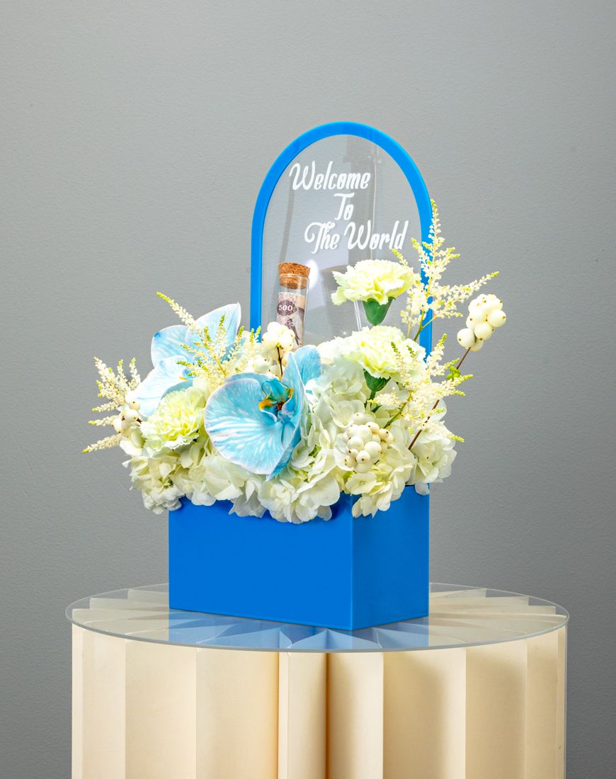 New Born Baby Boy Flower Gift - Image 2