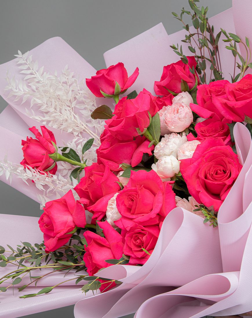 Rose Fuchsia Bouquet - Image 9