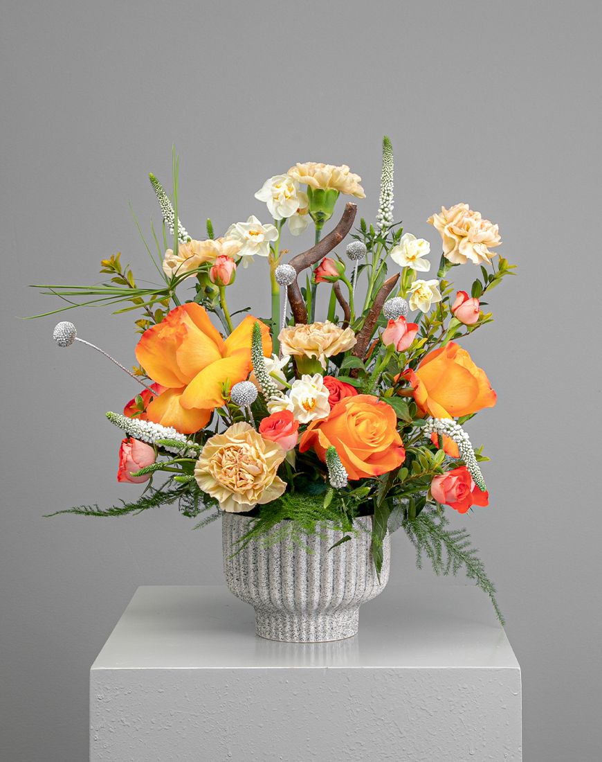 Rose Orange Vase - Image 9