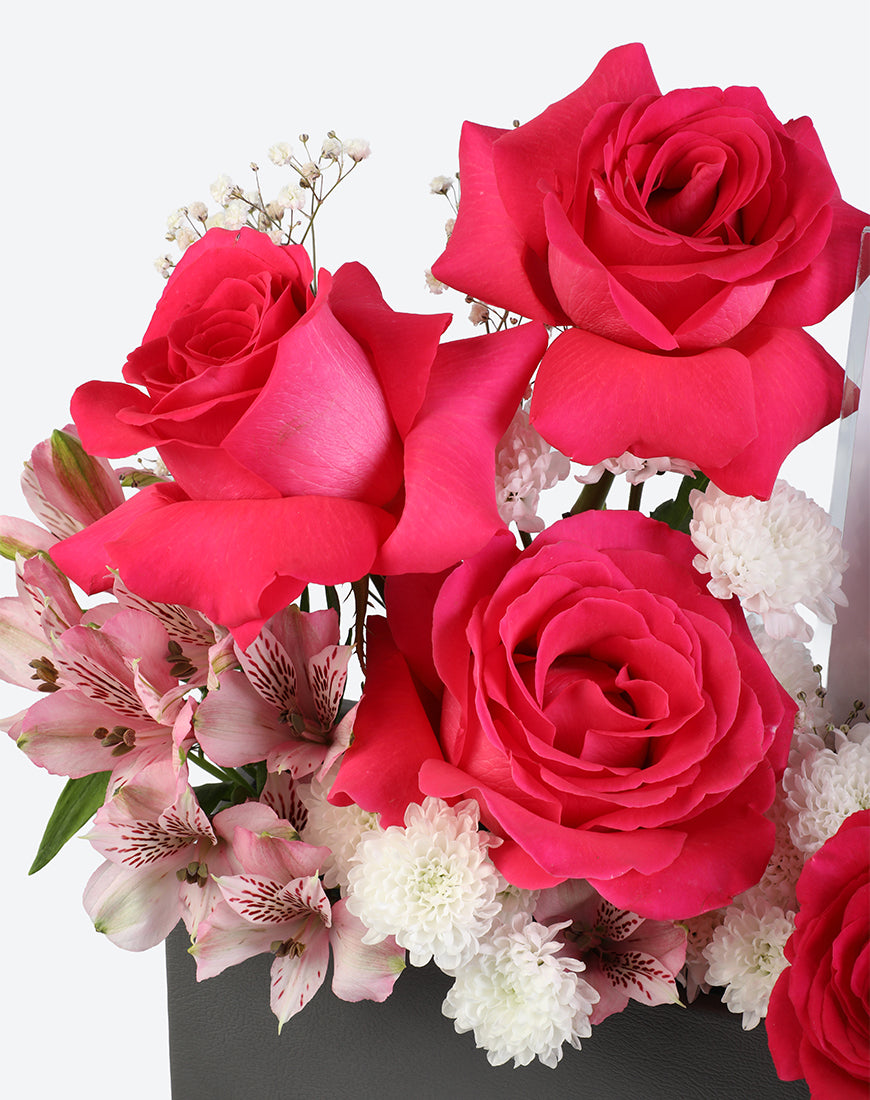 Fuchsia Bloom Leather Tray With Money Box - Image 3