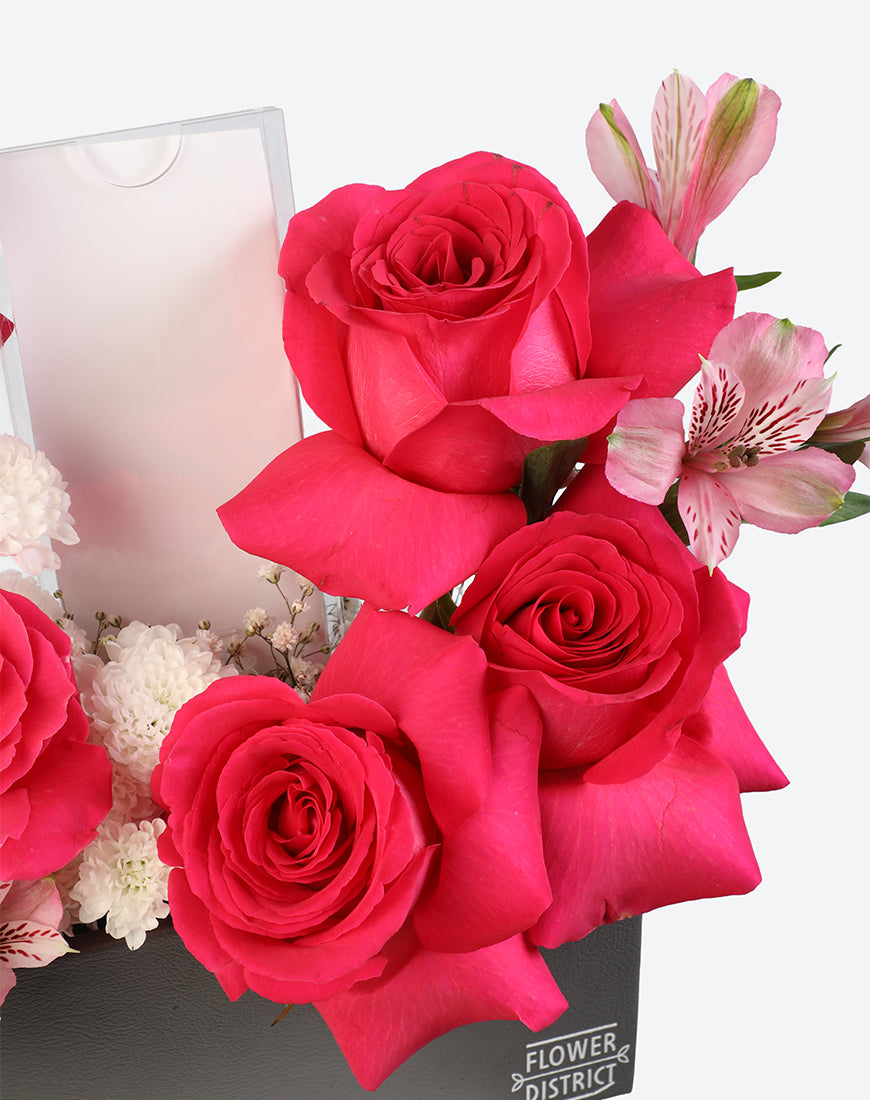 Fuchsia Bloom Leather Tray With Money Box - Image 4