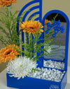 Gerbera & Solidago Baby Boy Box with Mirror - Image 3
