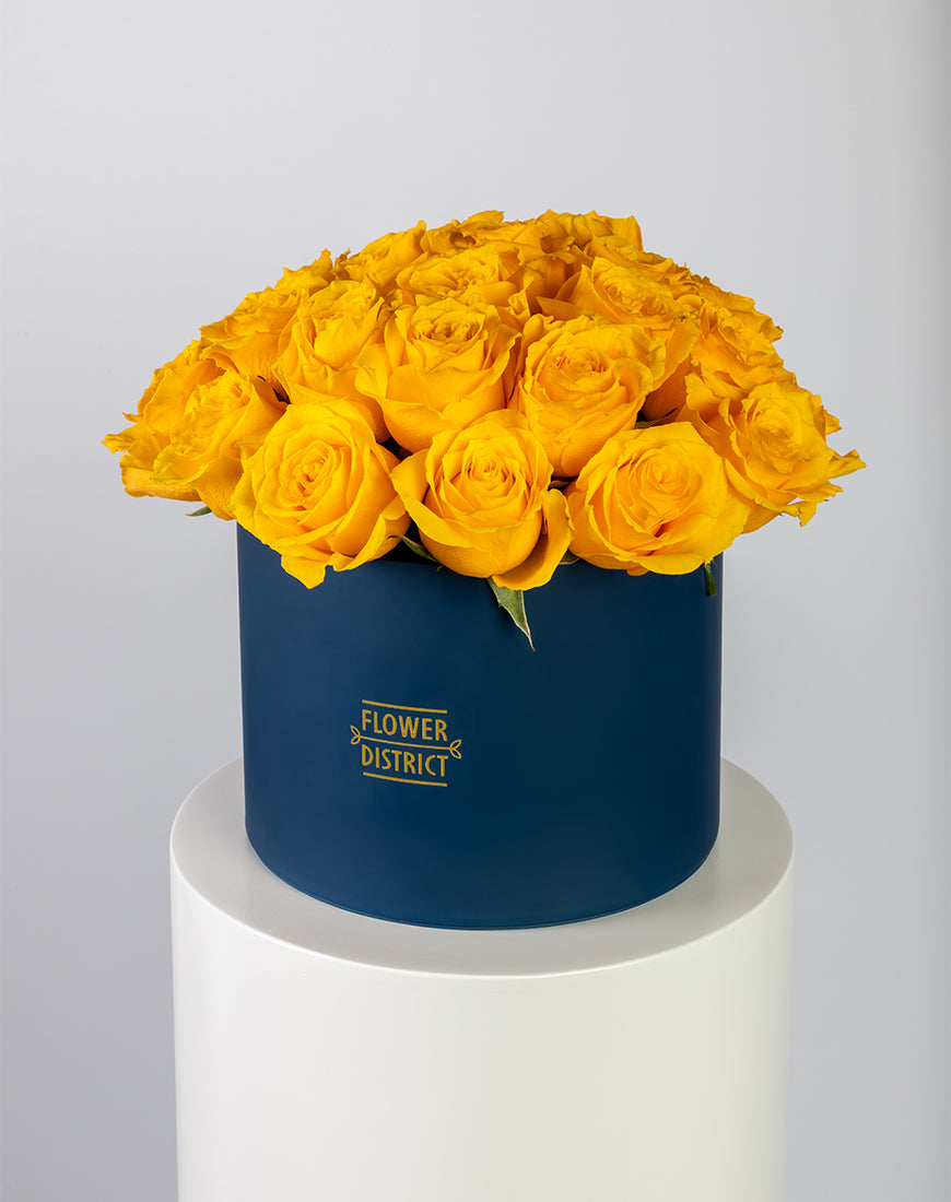 Golden Sunshine Yellow Rose Large Box Arrangement - Image 2