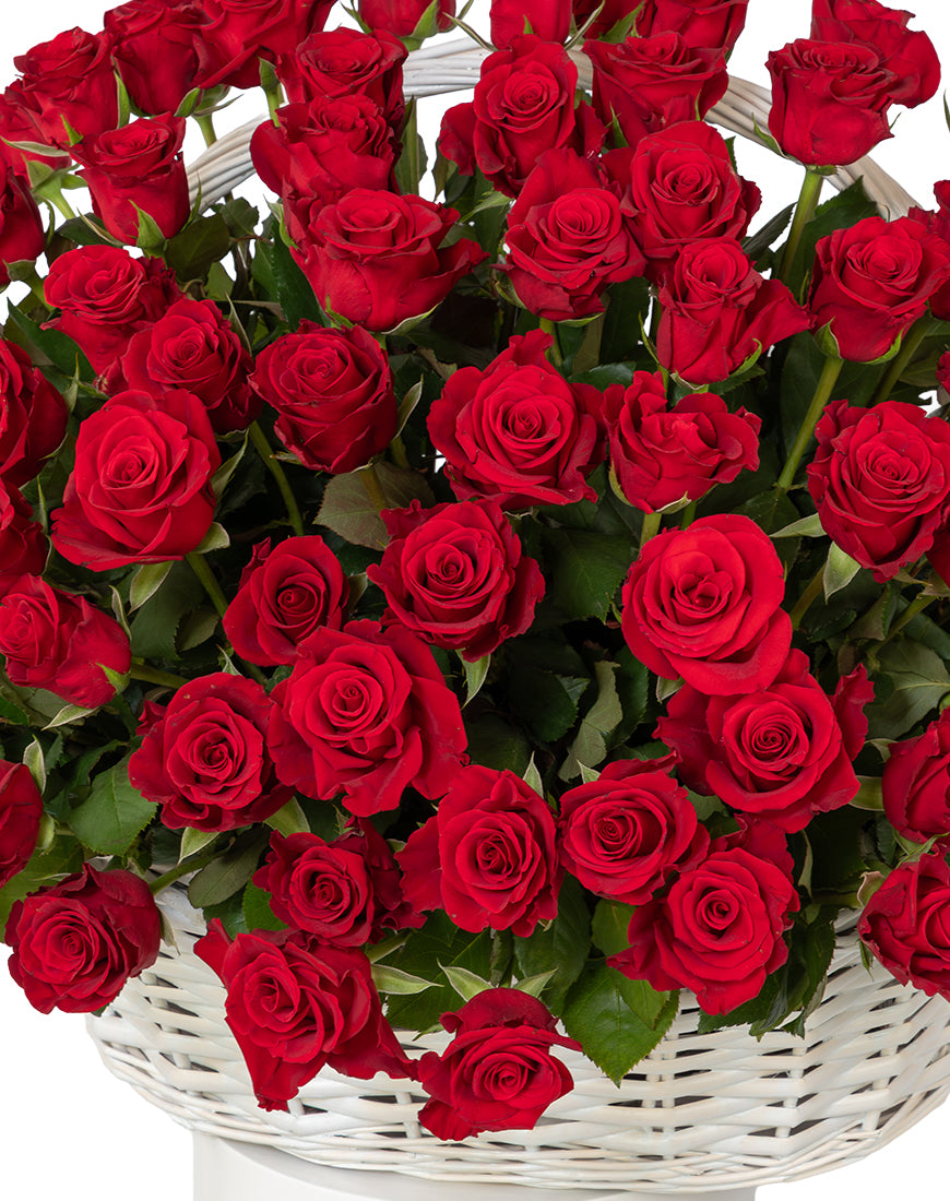 Grand Crimson Extra Large Rose Basket Arrangement - Image 2