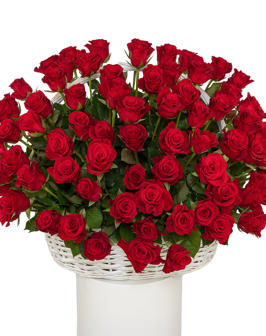 Grand Crimson Extra Large Rose Basket Arrangement - Image 3