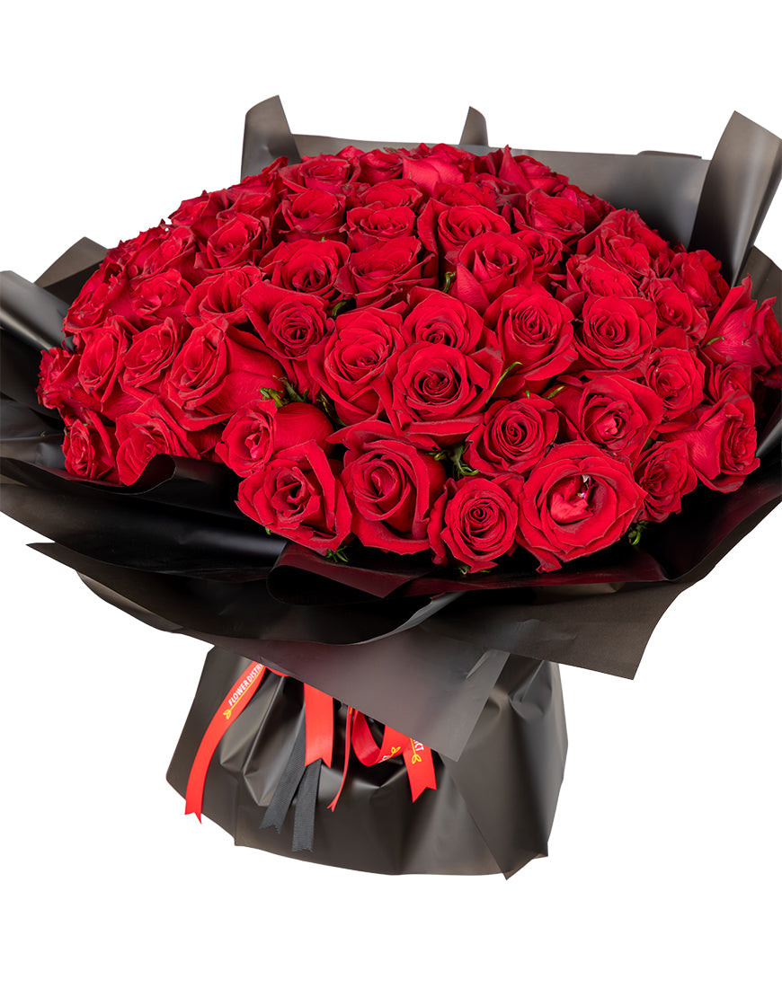 Grand Midnight Passion Extra Large Red Rose Bouquet - Image 3