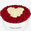 Heart Of Love Large Red And White Rose Box Arrangement
