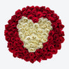 Heart Of Love Large Red And White Rose Box Arrangement