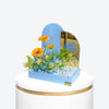 Hydrangea Blue & Gerbera Baby Boy Basket with Mirror
