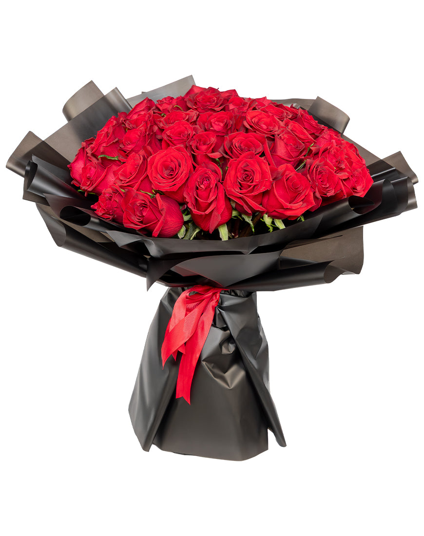 Midnight Passion Large Red Rose Bouquet