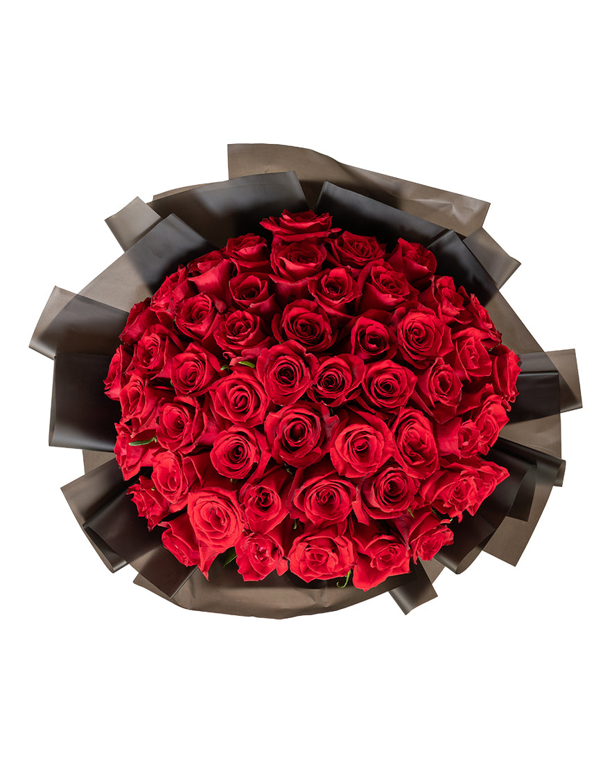 Midnight Passion Large Red Rose Bouquet - Image 2