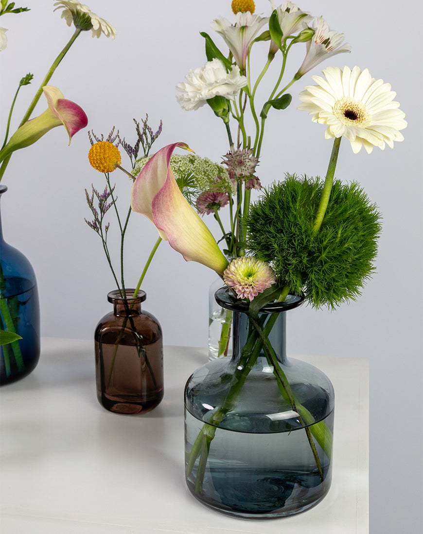 Mixed Bloom Glass Bottle Flower Set - Image 5