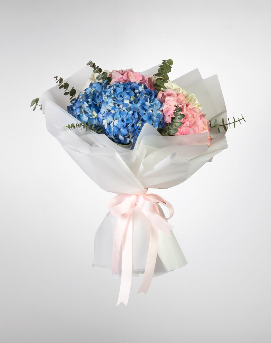Mixed Hydrangea & Eucalyptus Bouquet