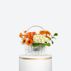 Orange Charm With White Hydrangea Basket