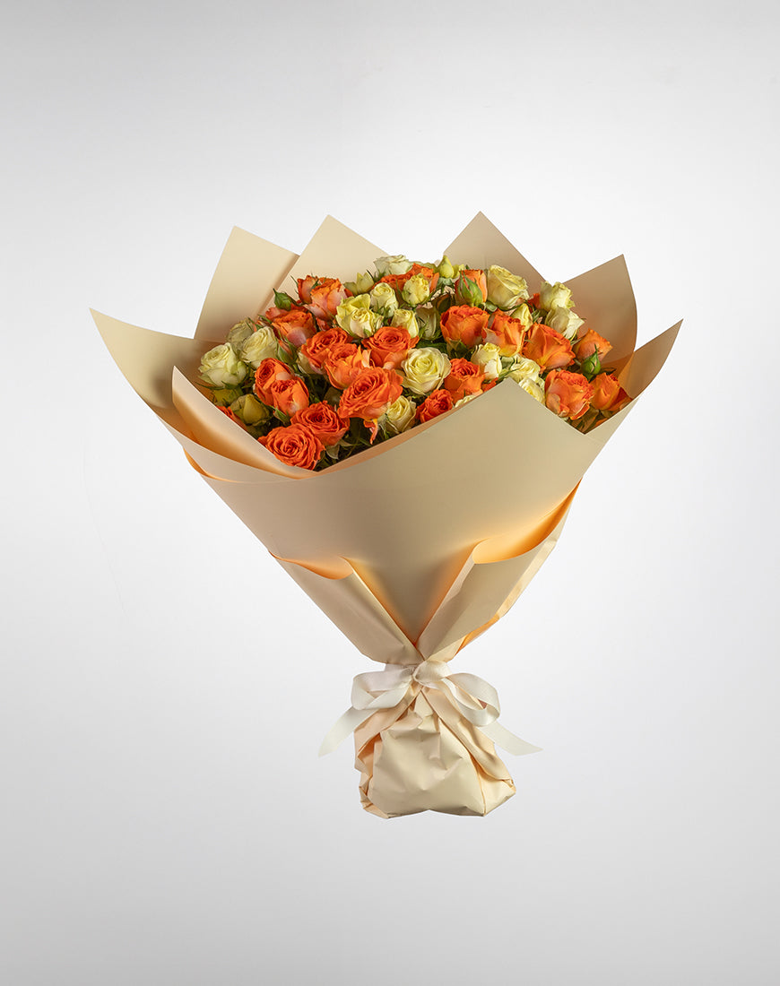 Orange & White Bliss Bouquet