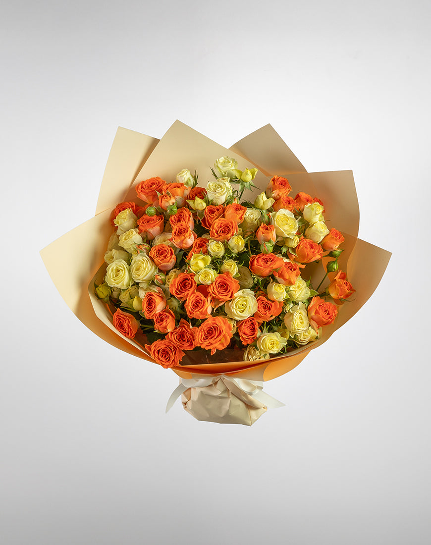 Orange & White Bliss Bouquet - Image 2