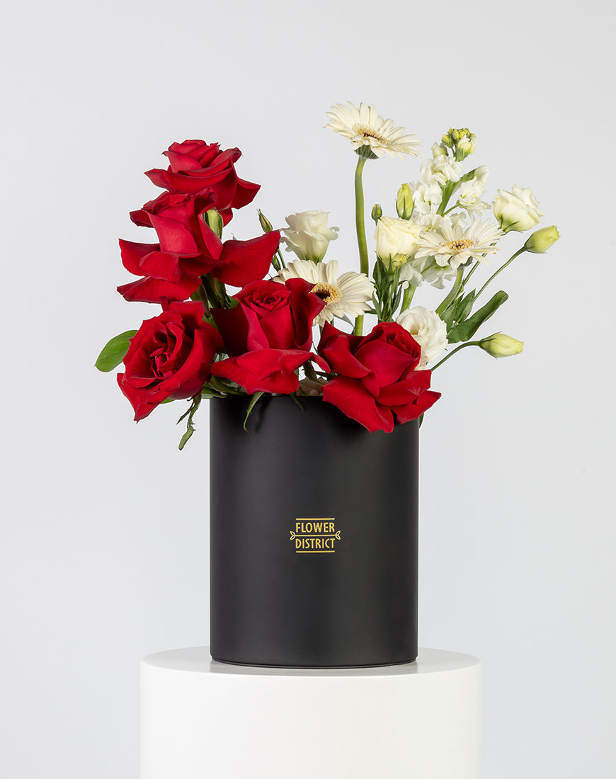 Passionate Red & Medium Box arrangement