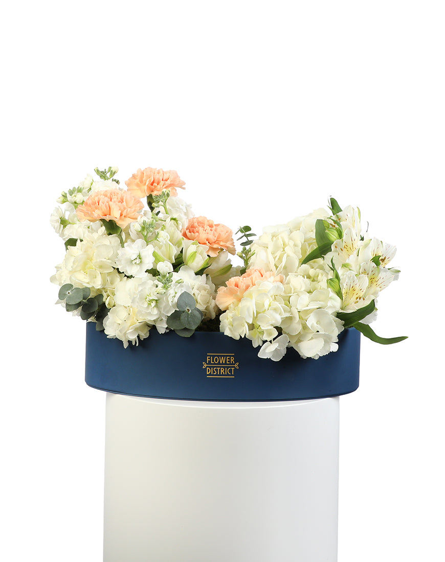 Peach Bloom Leather Tray Arrangement
