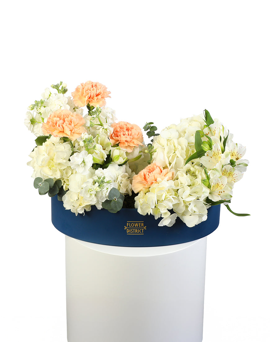 Peach Bloom Leather Tray Arrangement - Image 2