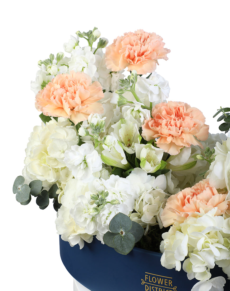Peach Bloom Leather Tray Arrangement - Image 3